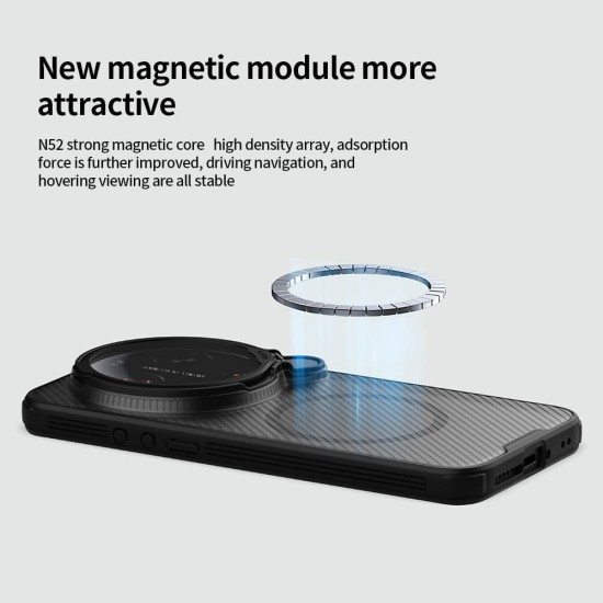 Xiaomi 17 Ultra husă magnetică CamShield Prop cu spate rigid și protecție pentru cameră, negru transparent