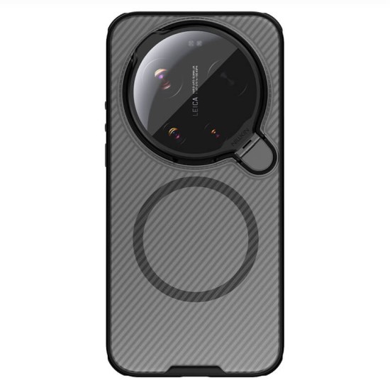 Xiaomi 17 Ultra husă magnetică CamShield Prop cu spate rigid și protecție pentru cameră, negru transparent