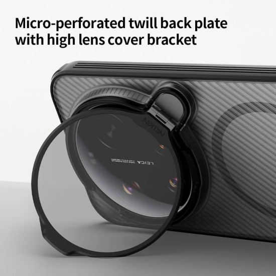 Xiaomi 17 Ultra husă magnetică CamShield Prop cu spate rigid și protecție pentru cameră, negru transparent
