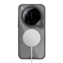 Husa magnetică transparentă neagră pentru Xiaomi 17 Ultra