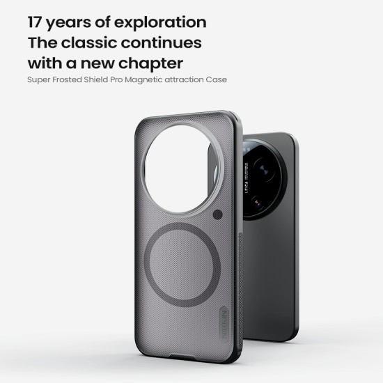 Husa protectie magnetică spate din plastic transparentă neagră pentru Xiaomi 17 Ultra