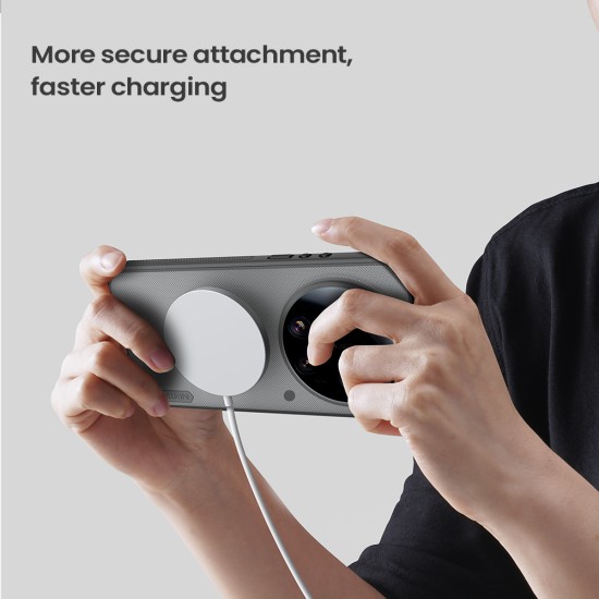 Husa protectie magnetică spate din plastic transparentă neagră pentru Xiaomi 17 Ultra