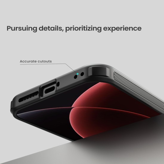 Husa protectie magnetică spate din plastic transparentă neagră pentru Xiaomi 17 Ultra