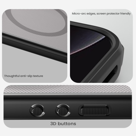 Husa protectie magnetică spate din plastic transparentă neagră pentru Xiaomi 17 Ultra