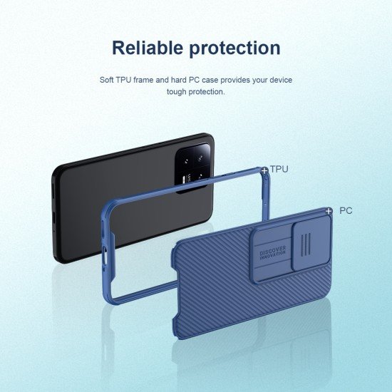 Husa protectie spate si camera foto albastru pentru Xiaomi 13