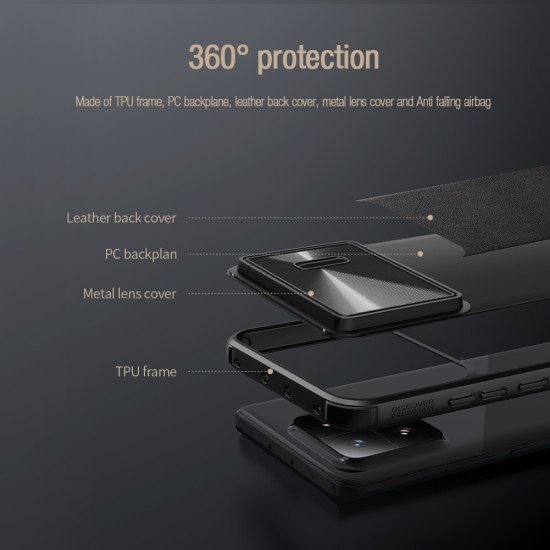 Husa din piele Nillkin CamShield negru pentru Xiaomi 13 Pro