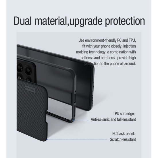 Husa protectie magnetică spate din plastic negru pentru Xiaomi 14 Pro