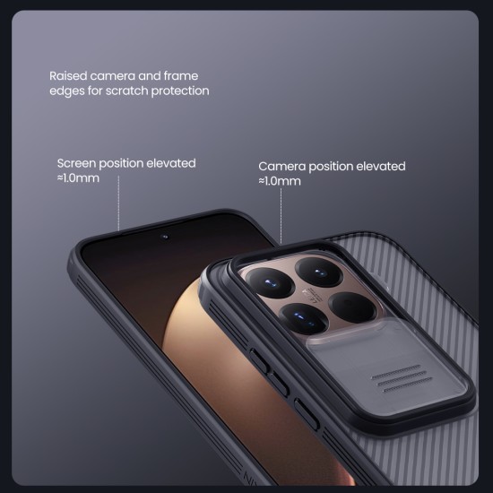 Husă de protecție transparentă neagră pentru spate și cameră foto, pentru Xiaomi 15T Pro